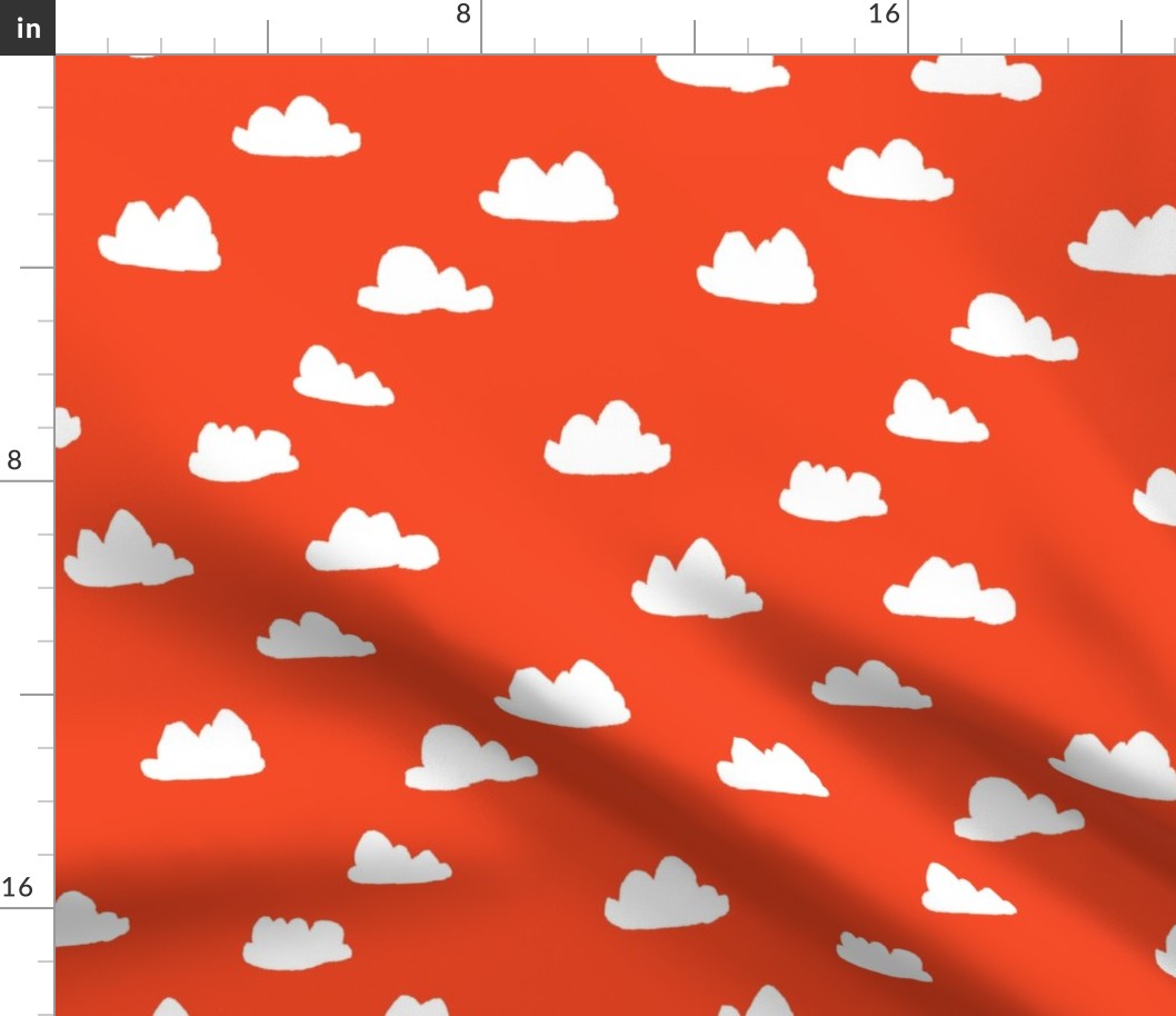 clouds // vermillion red orangey-red cloud design