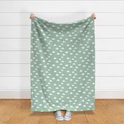 clouds // cambridge blue green pastel gender neutral mint fabric