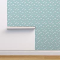 clouds // pale sky blue pastel baby nursery design