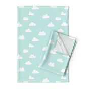 clouds // pale sky blue pastel baby nursery design