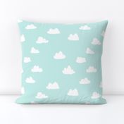 clouds // pale sky blue pastel baby nursery design