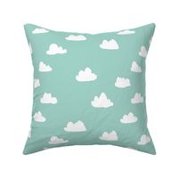 clouds // mint green pastel gender neutral fabrics