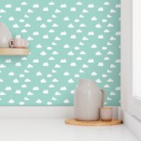 clouds // mint green pastel gender neutral fabrics