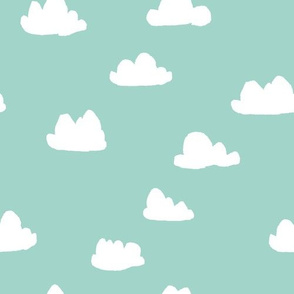 clouds // mint green pastel gender neutral fabrics