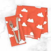 clouds // coral and white clouds for sweet little girls trendy girls home decor