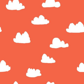 clouds // coral and white clouds for sweet little girls trendy girls home decor