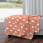 clouds // tea rose pastel coral peach clouds design for home decor textiles