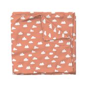 clouds // tea rose pastel coral peach clouds design for home decor textiles