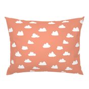 clouds // tea rose pastel coral peach clouds design for home decor textiles