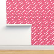 clouds // bright pink girly clouds design for textiles and baby nursery projects