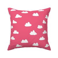 clouds // bright pink girly clouds design for textiles and baby nursery projects