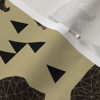 geometric bear // khaki woodland man trendy triangle bear design