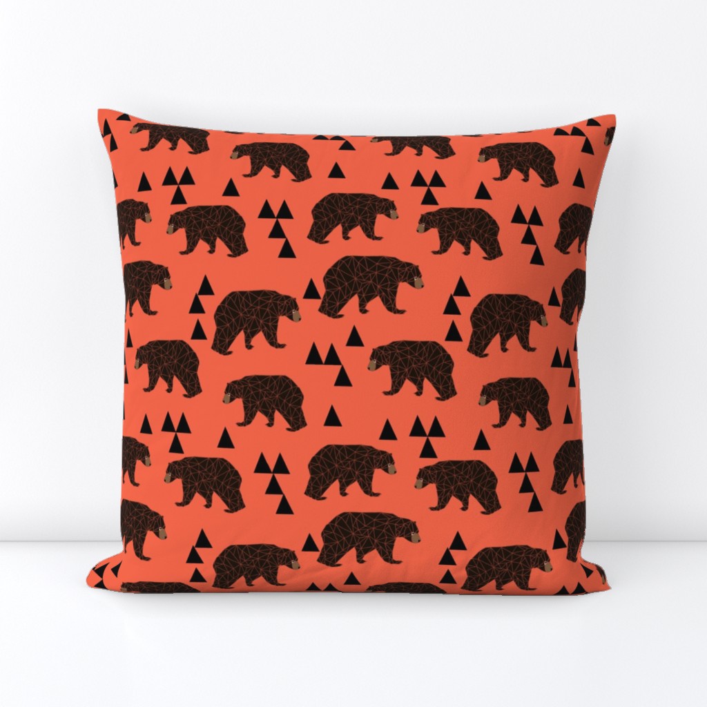 geometric bear // coral geo bear with triangles 