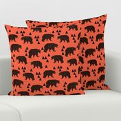 geometric bear // coral geo bear with triangles 