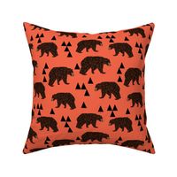 geometric bear // coral geo bear with triangles 