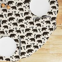 geo bear fabric // cream geo trendy hipster bear woodland kids nursery baby design