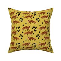 fox // geometric fox geo mustard triangles kids nursery baby woodland fox quilt fox bedding