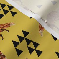 fox // geometric fox geo mustard triangles kids nursery baby woodland fox quilt fox bedding