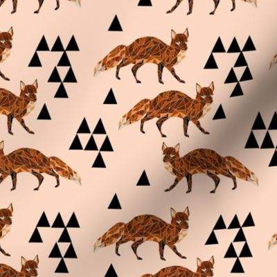 fox // blush nursery kids triangle baby fox woodland geo fox 