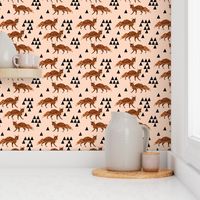 fox // blush nursery kids triangle baby fox woodland geo fox 