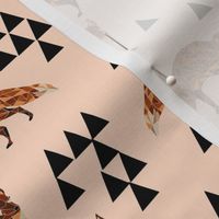 fox // blush nursery kids triangle baby fox woodland geo fox 