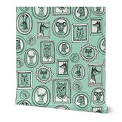 animal frames // woodland portrait mint cute woodland nursery baby quilt baby bedding crib sheet sweet animals