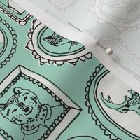 animal frames // woodland portrait mint cute woodland nursery baby quilt baby bedding crib sheet sweet animals