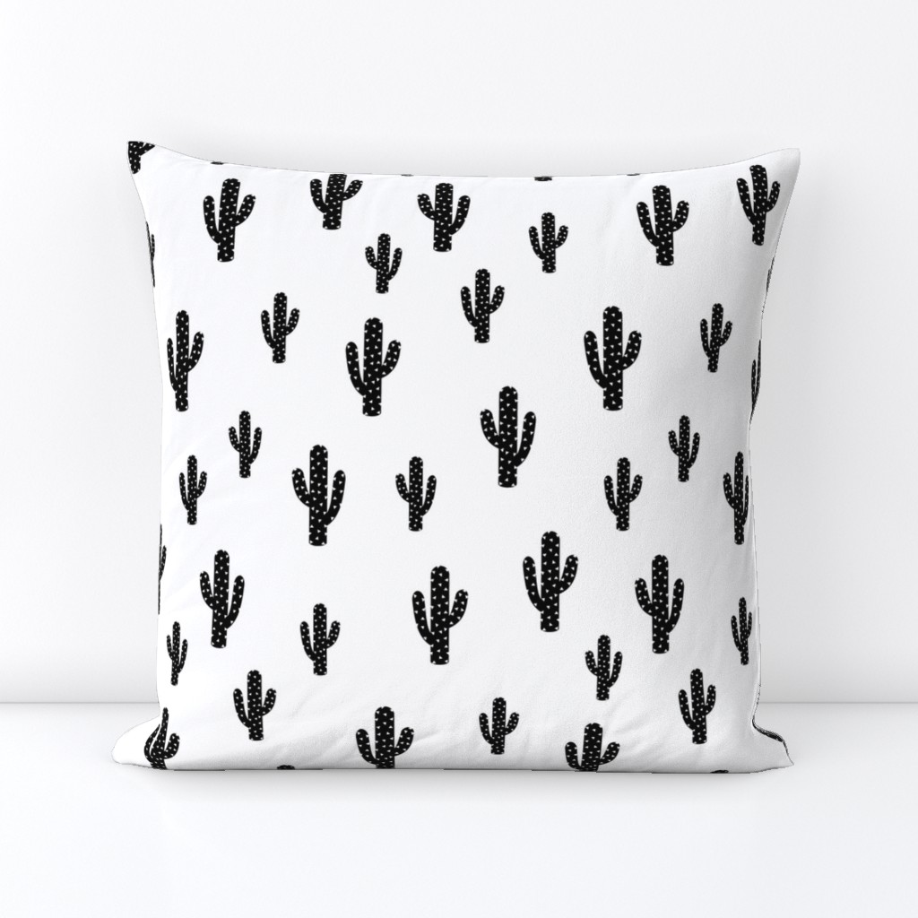 Black Cactus - White Background