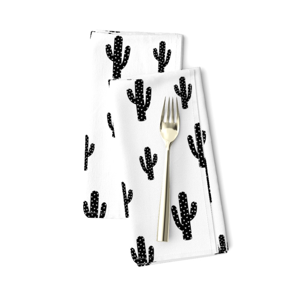 Black Cactus - White Background