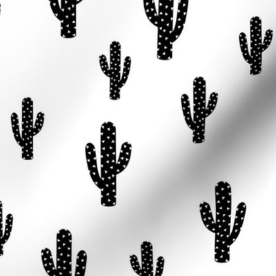 Black Cactus - White Background