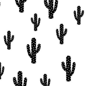 Black Cactus - White Background