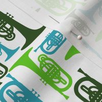Mellophones - blue and green