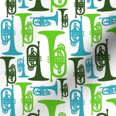 Mellophones - blue and green