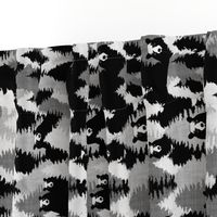 Bear Camouflage - Black & White (vertical)