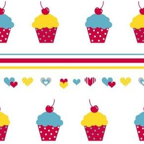 Cupcakes & Stripes Love! - Sweet Birds of Summer - Summer Party - Â© PinkSodaPop 4ComputerHeaven.com
