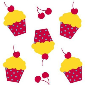 Lemon Cherry Cupcakes! - Sweet Birds of Summer - Summer Party - Â© PinkSodaPop 4ComputerHeaven.com