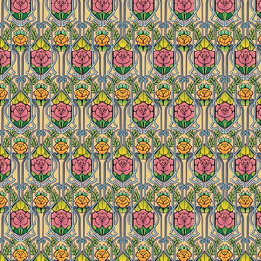 Art Nouveau roses pattern