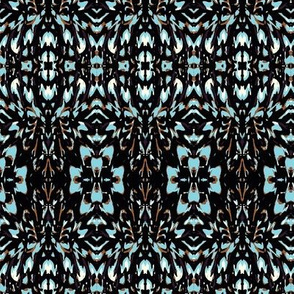 floral brown and blue flower motif