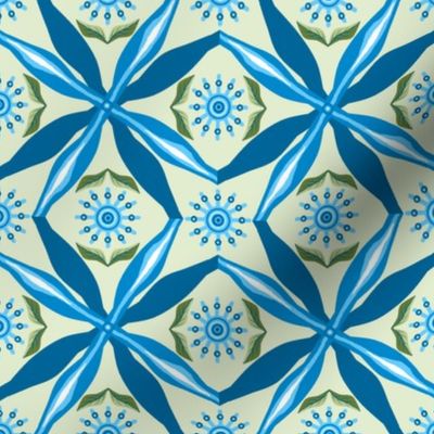 bowtie_grid_single_pinwheel_D_flowers_leaves_green