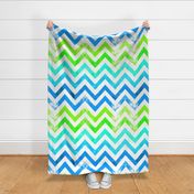 watercolor chevron blues greens