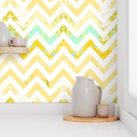 watercolor chevron rust vintage aqua