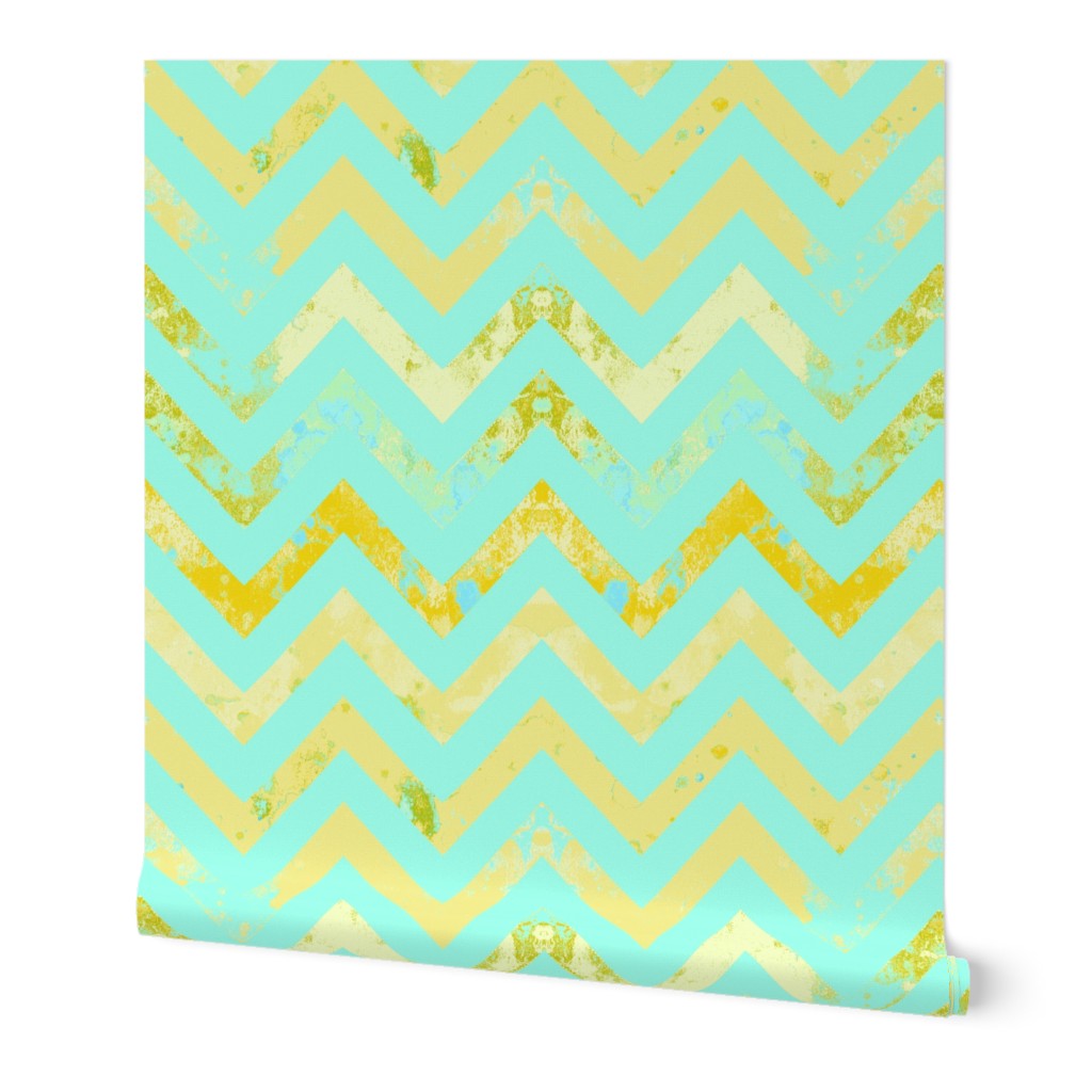 chevron rust aqua textured