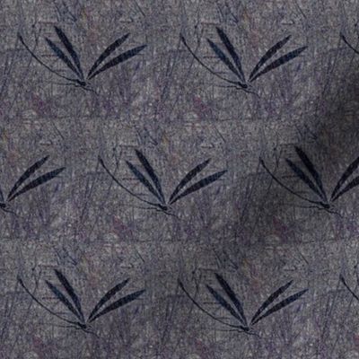 dragonfly in grass - gray, lavender