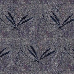 dragonfly in grass - gray, lavender