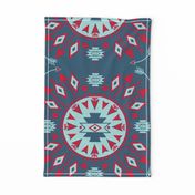 Navajo Arrows -- Denim background w. lt aqua