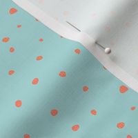 turquoise strawberry dots