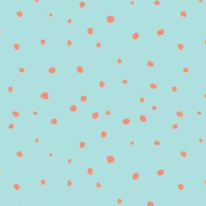 turquoise strawberry dots