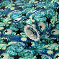 Van Gogh's Starry Night with Black Stars