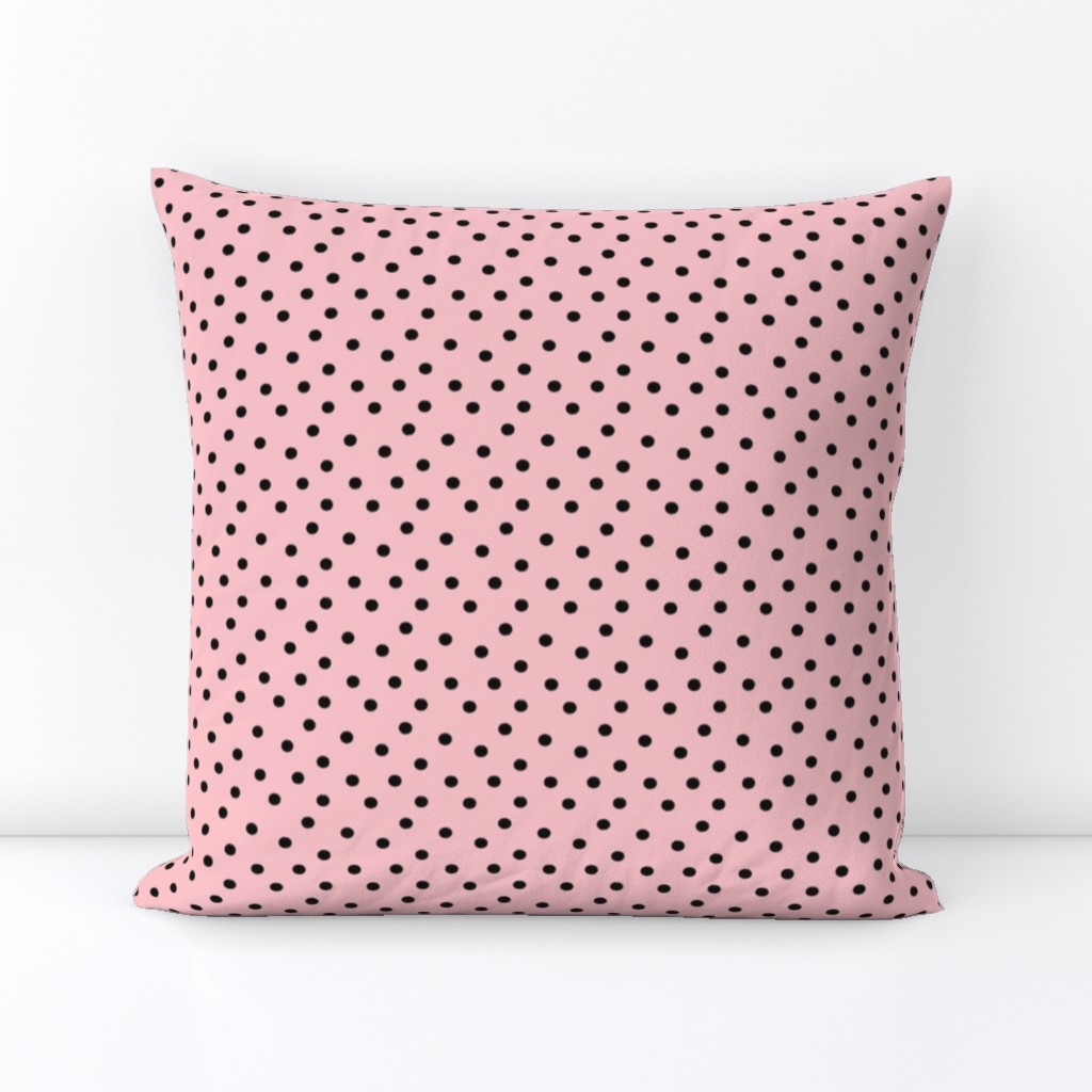 Light Baby Pink with Black Dots