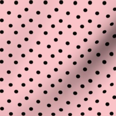 Light Baby Pink with Black Dots